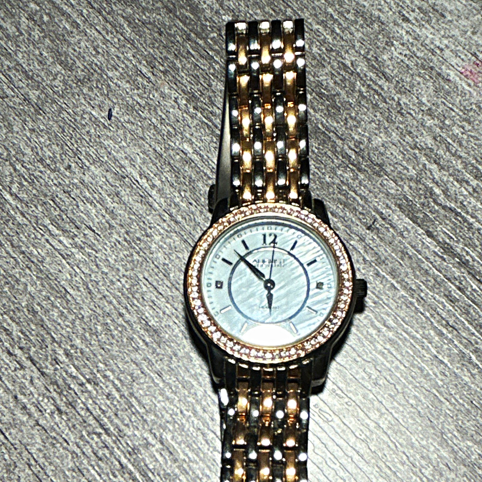 August Steiner Women’s Two-Tone swiss Quartz Watch, diamonds and Rose Gold Bezel