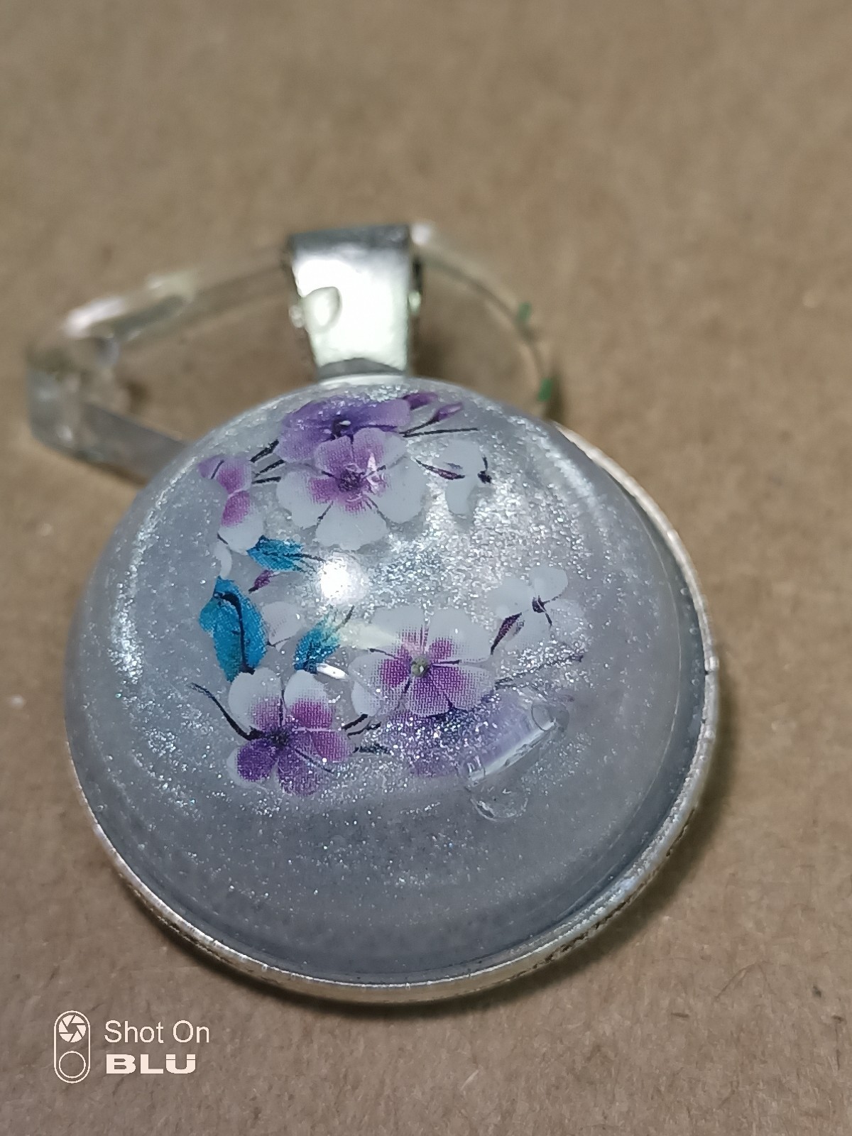 Resin Pendant Necklace Hand Crafted