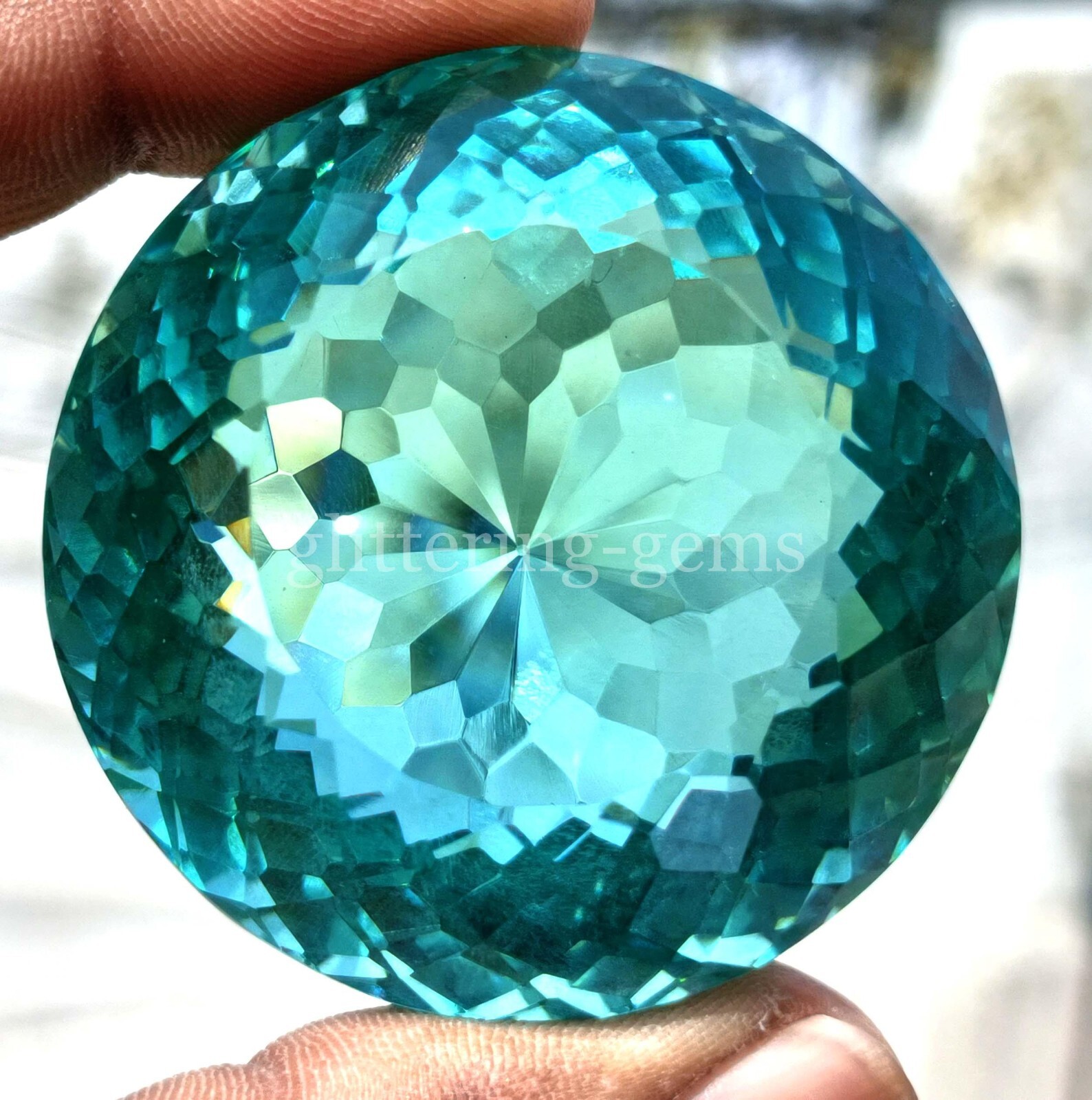 150Ct. Natural BIG Aquamarine Blue Brazil Round Shape Gemstone
