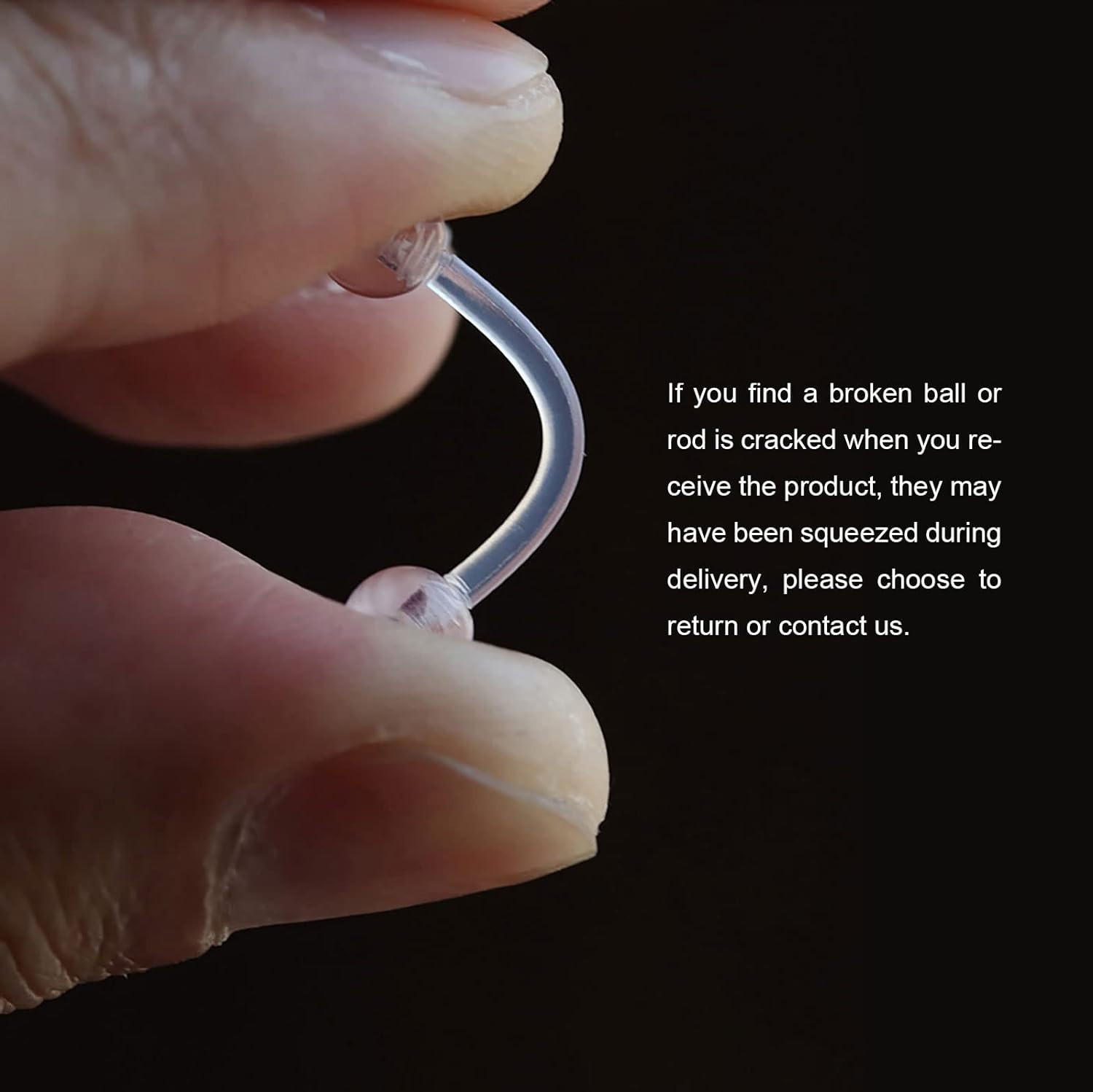 36Pcs Clear Piercing Retainers Bioflex Plastic Jewelry for Nipple Tongue Nose Se