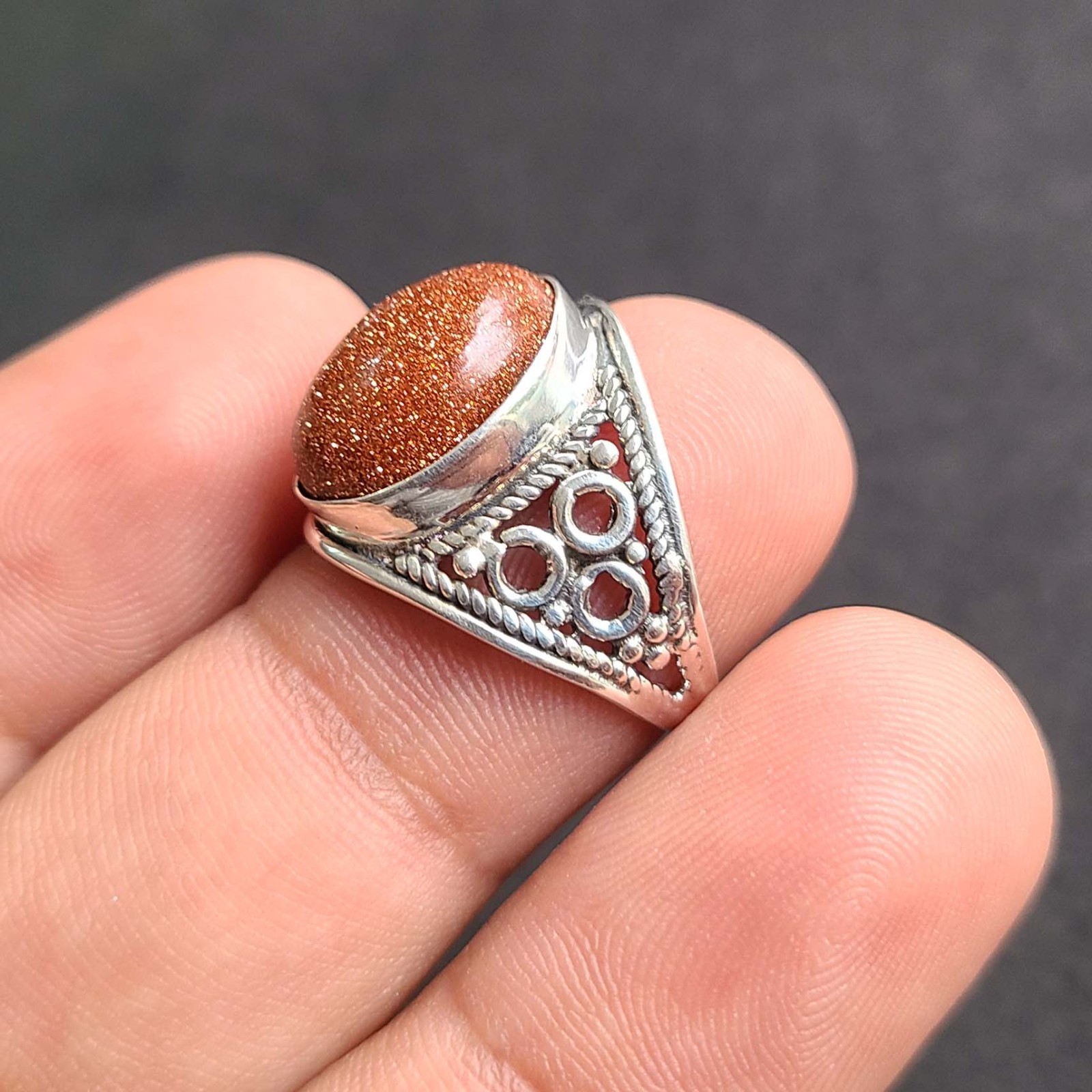Sunstone Gemstone 925 Sterling Silver Handmade Dainty Rings All Size Available