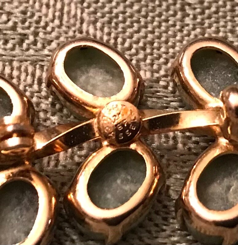 Burt Cassell Brooch 12k GF MCM Moss Agate