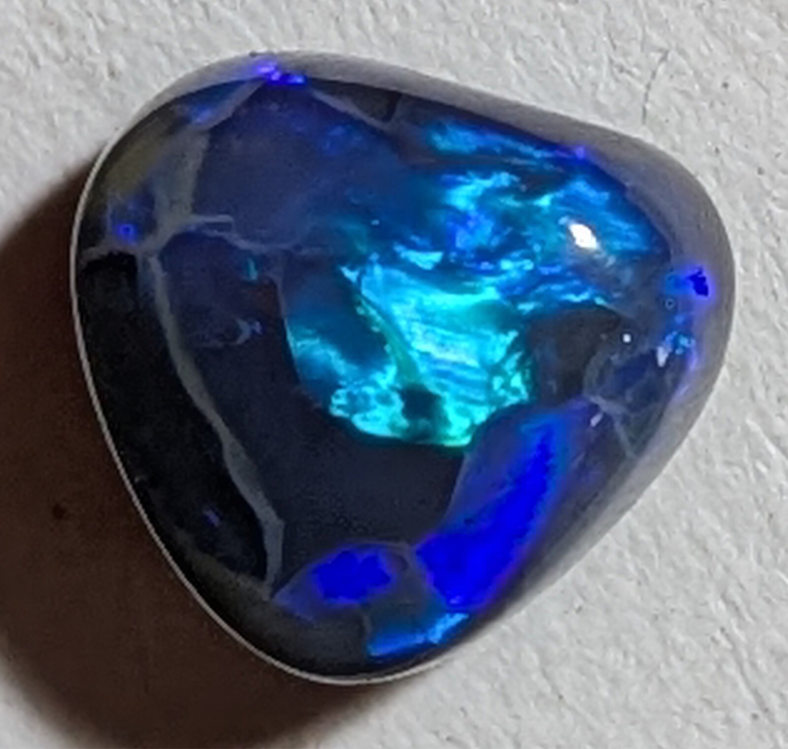 Flagstone! 2.73ct Black Opal Blue Green Freeform Lightning Ridge AU