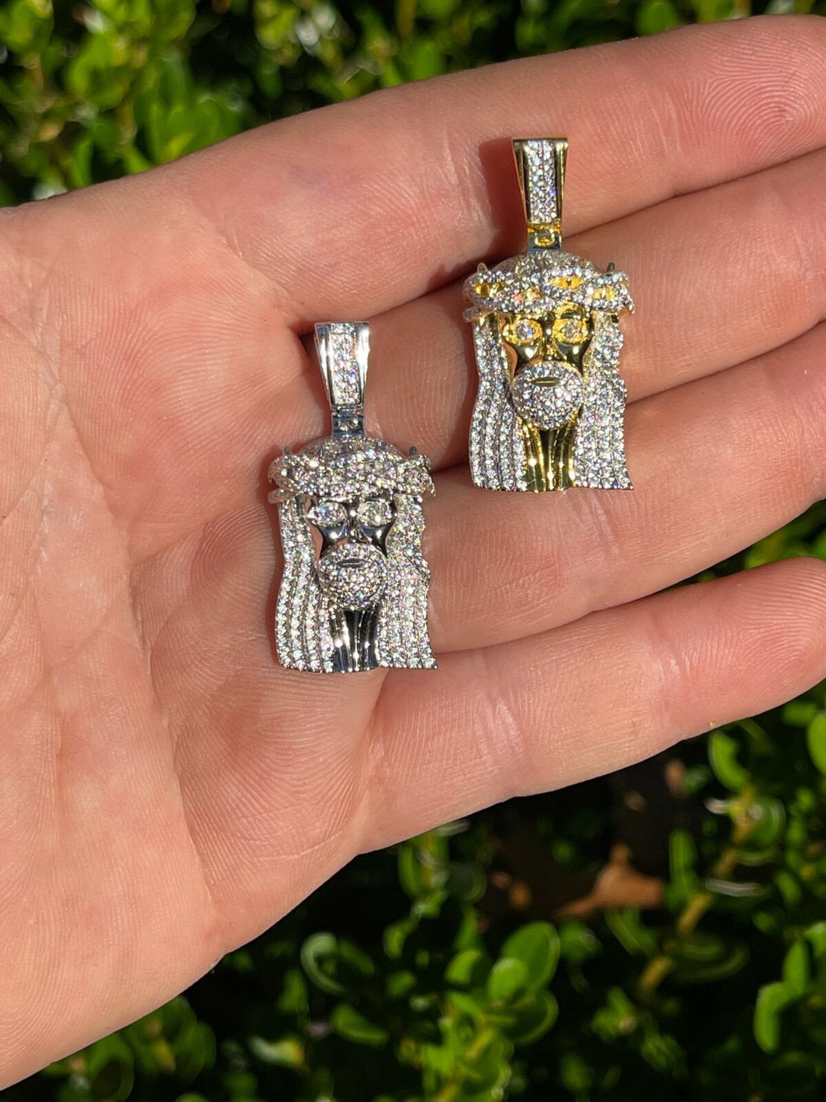 MOISSANITE Real 925 Silver Small Jesus Piece Pendant Iced Pass Tester