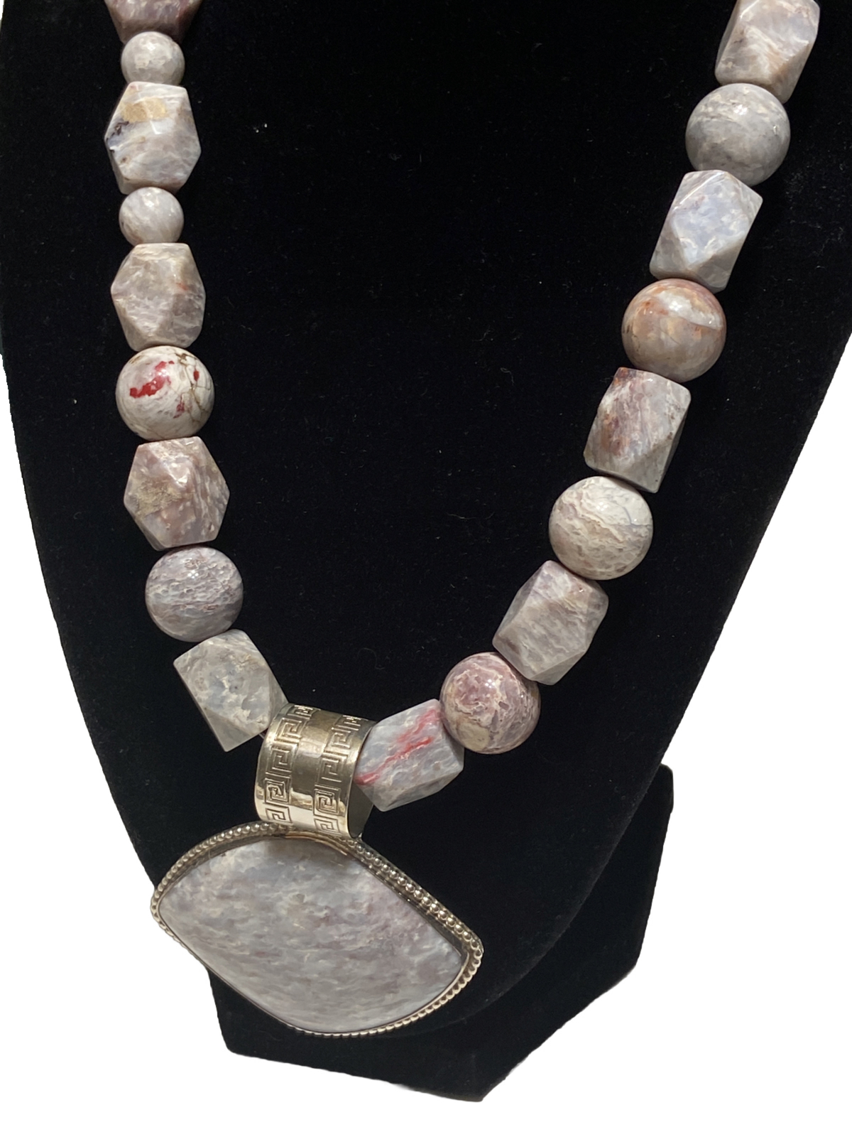 Signed Jay King DTR 925 Sterling Silver Beaded Necklace And Pendant