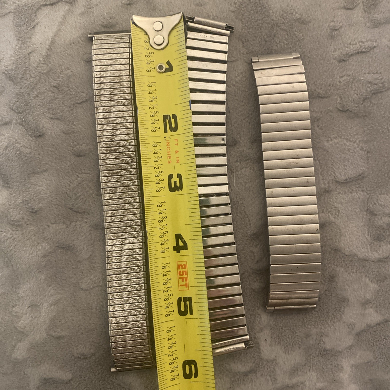 Vintage Flex-On Watch Band Expansion Stainless Steel Pre-Owned Bracelet Lot 3