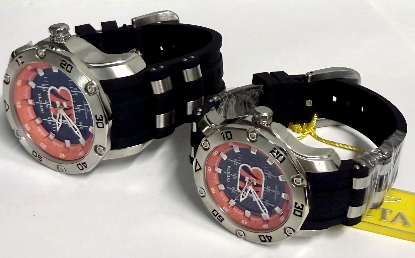 50mm & 38mm Auto His & Hers BENGALS-NFL| Black Football Field Dial Invicta Watch