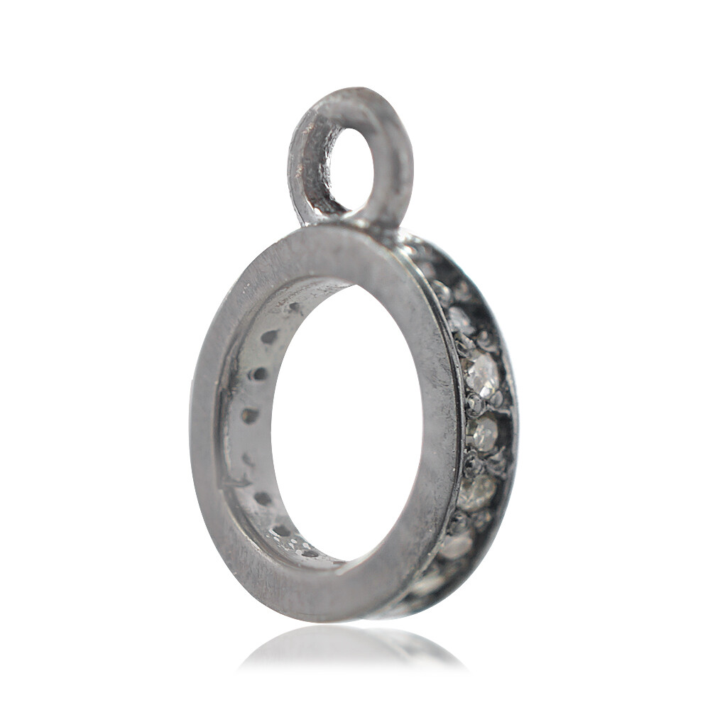 Natural Pave Diamond 925 Sterling Silver Oxidized Jewelry Handmade Finding