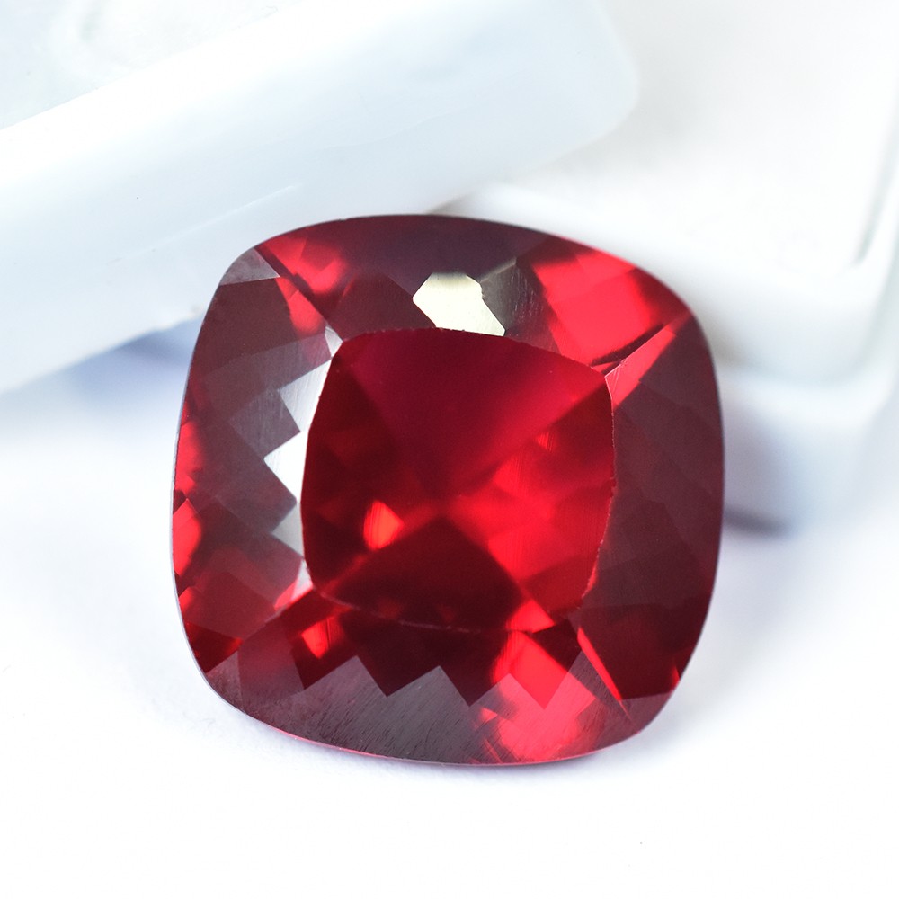 Rare Square Cushion Cut 23.35 Ct Natural Red Garnet A++ Certified Gemstone
