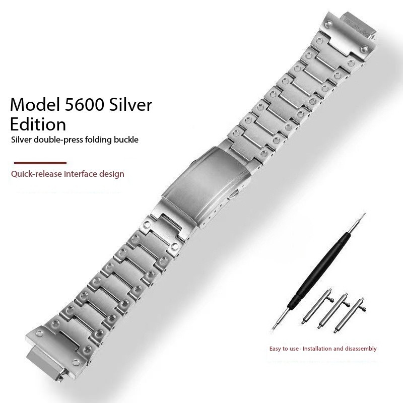 Compatible with G-Shock Casio GM-5600 GM-2100 stainless steel strap