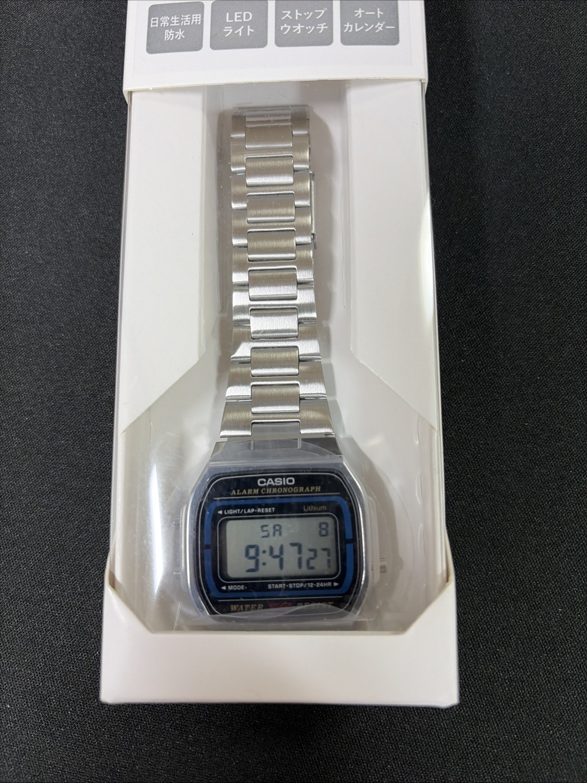 CASIO Collection A164WA-1QJH Digital Watch – Silver Metal Band – Japan Model
