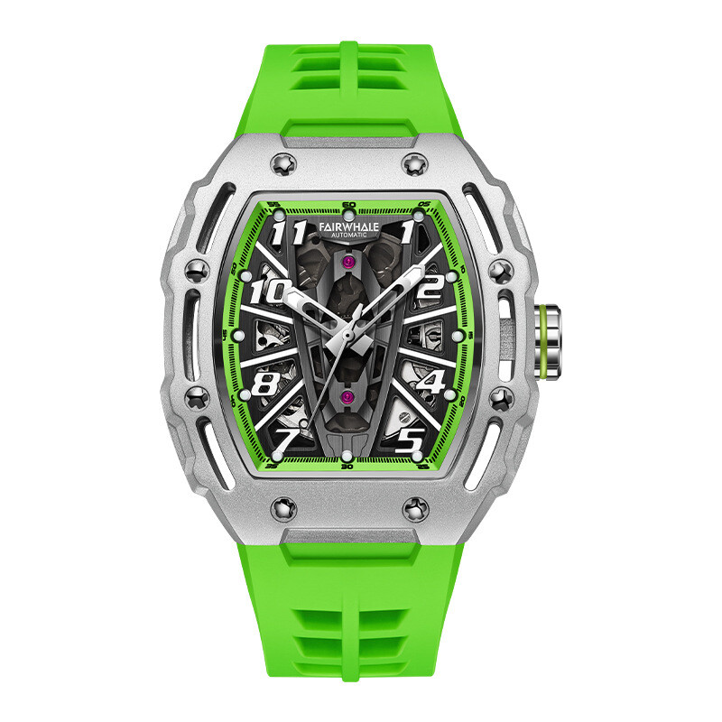 MARK FAIRWHALE Barrel Hollow Luminous Tourbillon Automatic Mechanical Wristwatch