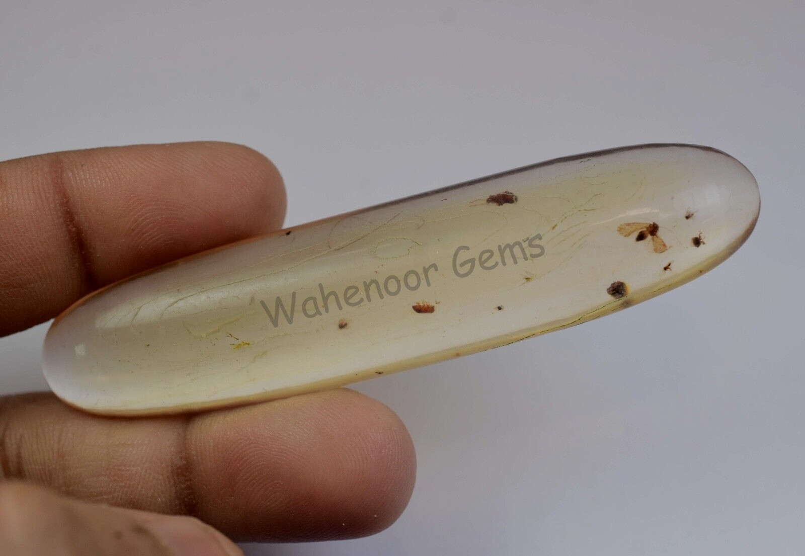 40.55 Ct 100% Natural Yellow Amber Insect Inclusion Certified Loose Gemstone