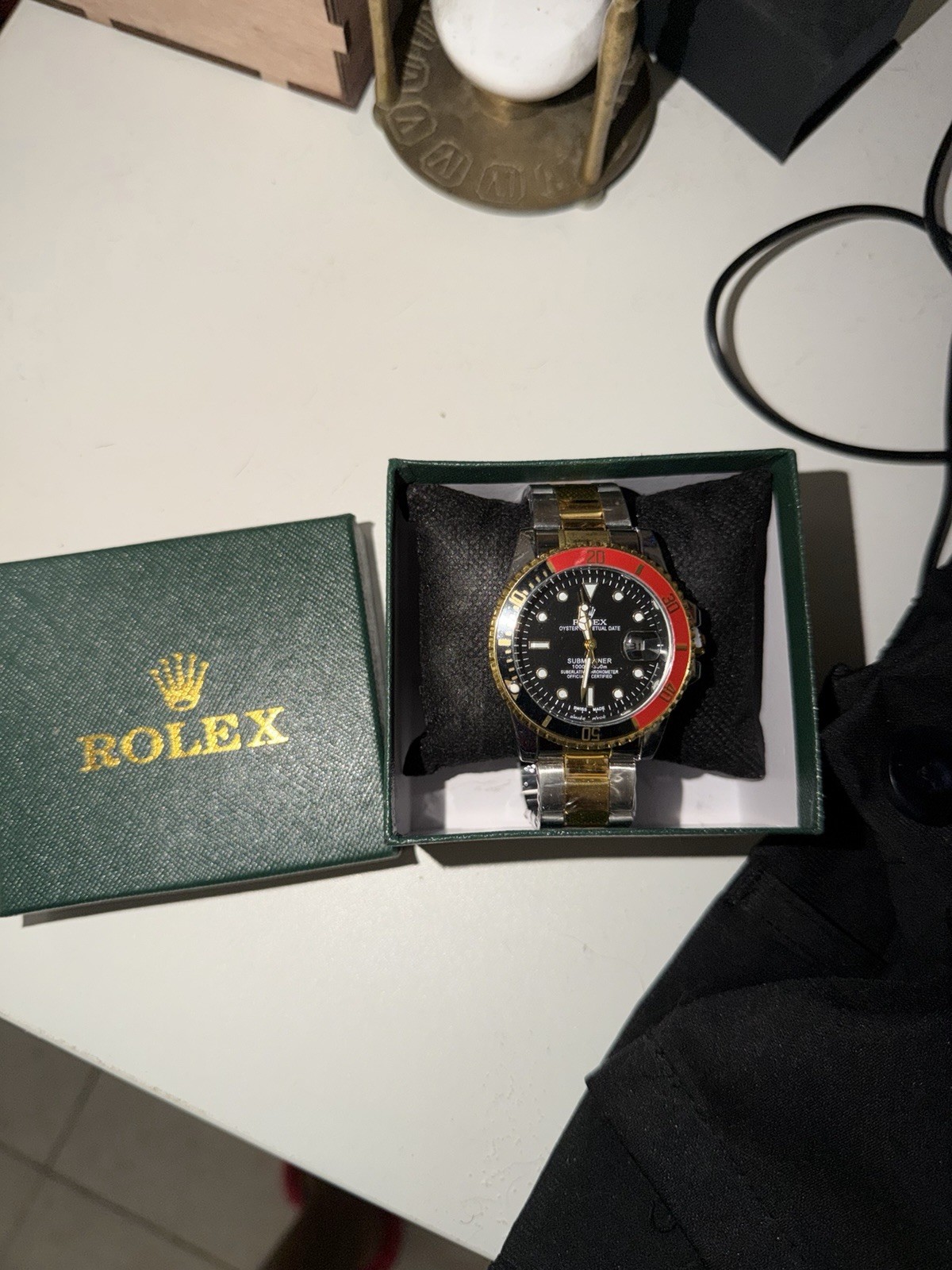 Submariner Date Two-Tone Automatic Red/Black Bezel Black Dial Box