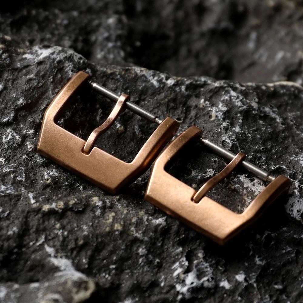 Metal Watch Band Buckle Bronze Durable Fitting Leather Rubber Strap Clasp 18mm