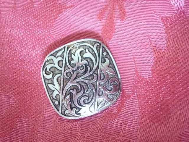 Vintage Silver Tone Scarf Ring Clip With Acanthus Leaf Design West Germany KJ
