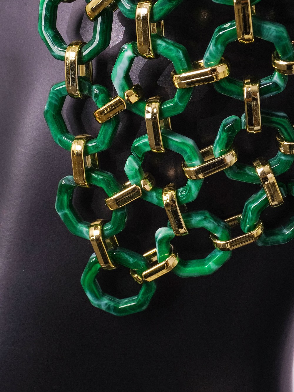 Hot Women Green Chest Rhinestone Vest Luxury Circle Body Chain Street Party