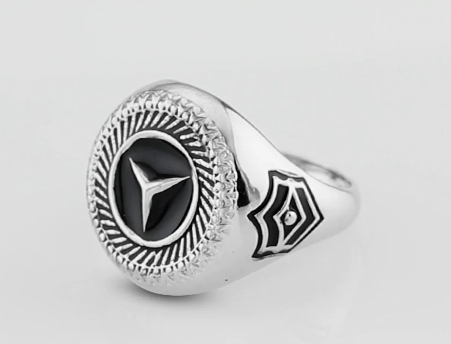 925 silver Mercedes, Mercedes Men,Luxury Ring, birthday gift for husband unique
