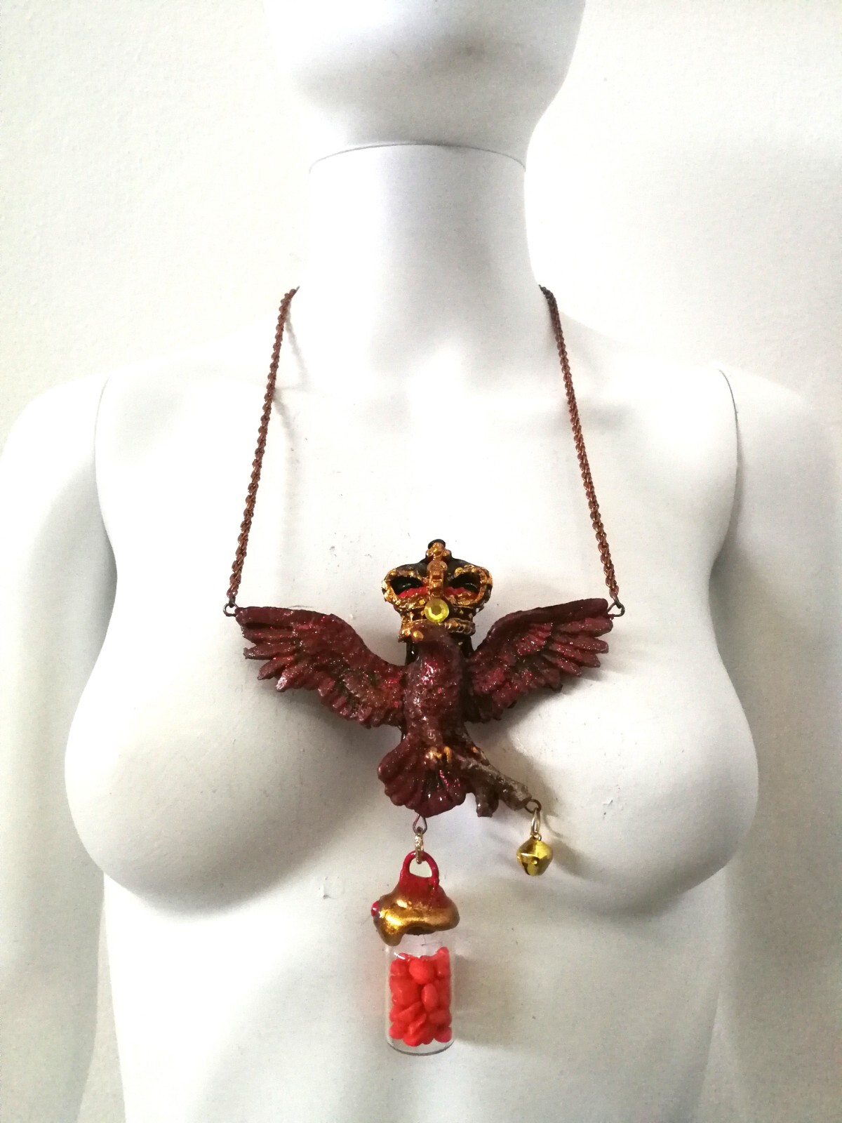 magic talisman golden eagle necklace pendant amulet powerful symbol royal crown