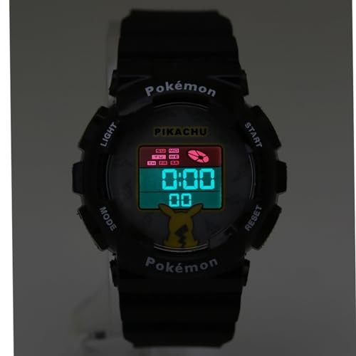 J-AXIS Pokemon Digital Watch CP3A0002-BK Black EL Light Japan New