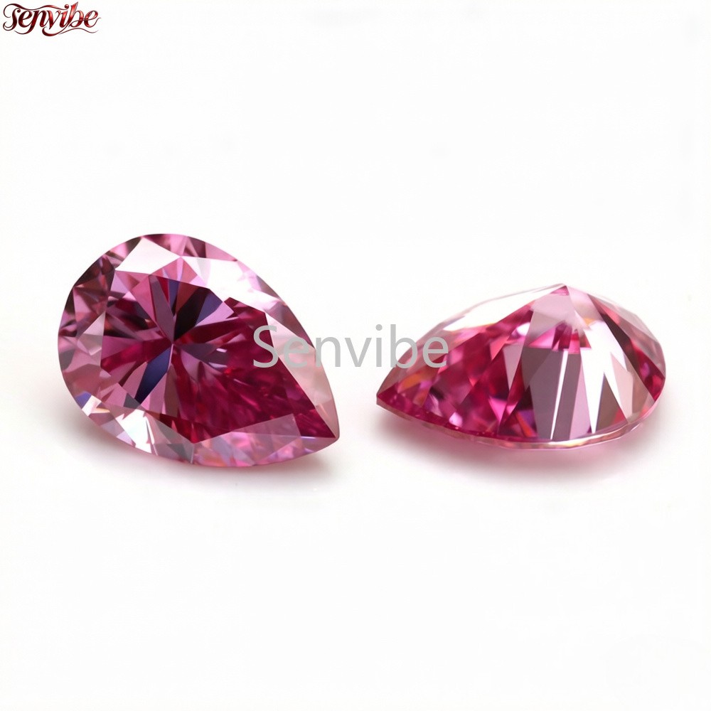 0.35~5ct VVS1 Pink Pear Excellent Cut Moissanite Loose Gemstones Jewelry Making