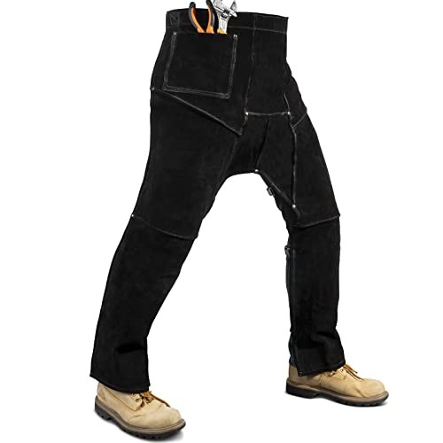 Leather Welding Pants – Heat & Flame Resistant Split Leather Safety Leg