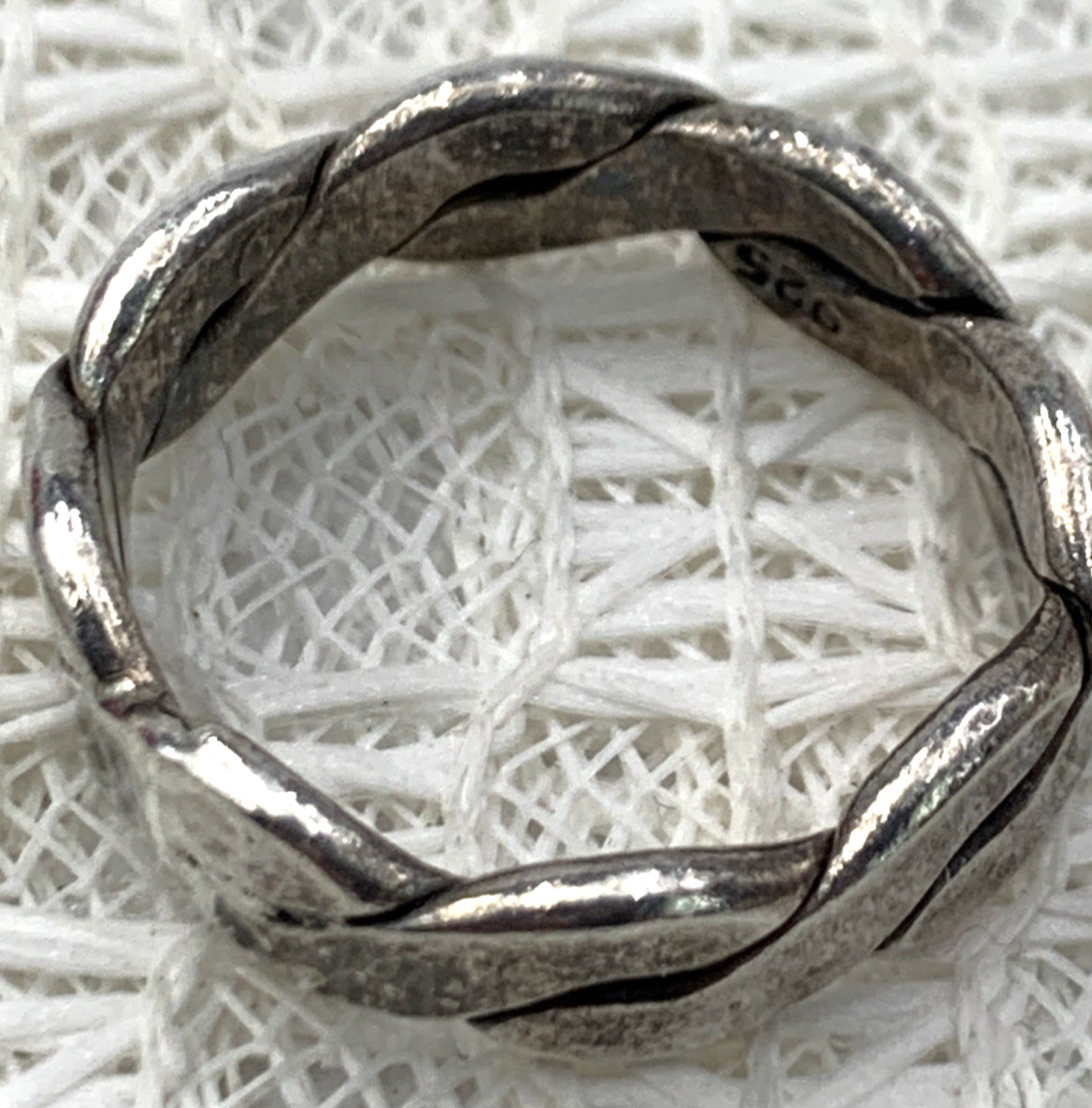Sterling Silver Minimalist Braided Band Style Ring Size 7.75 5g