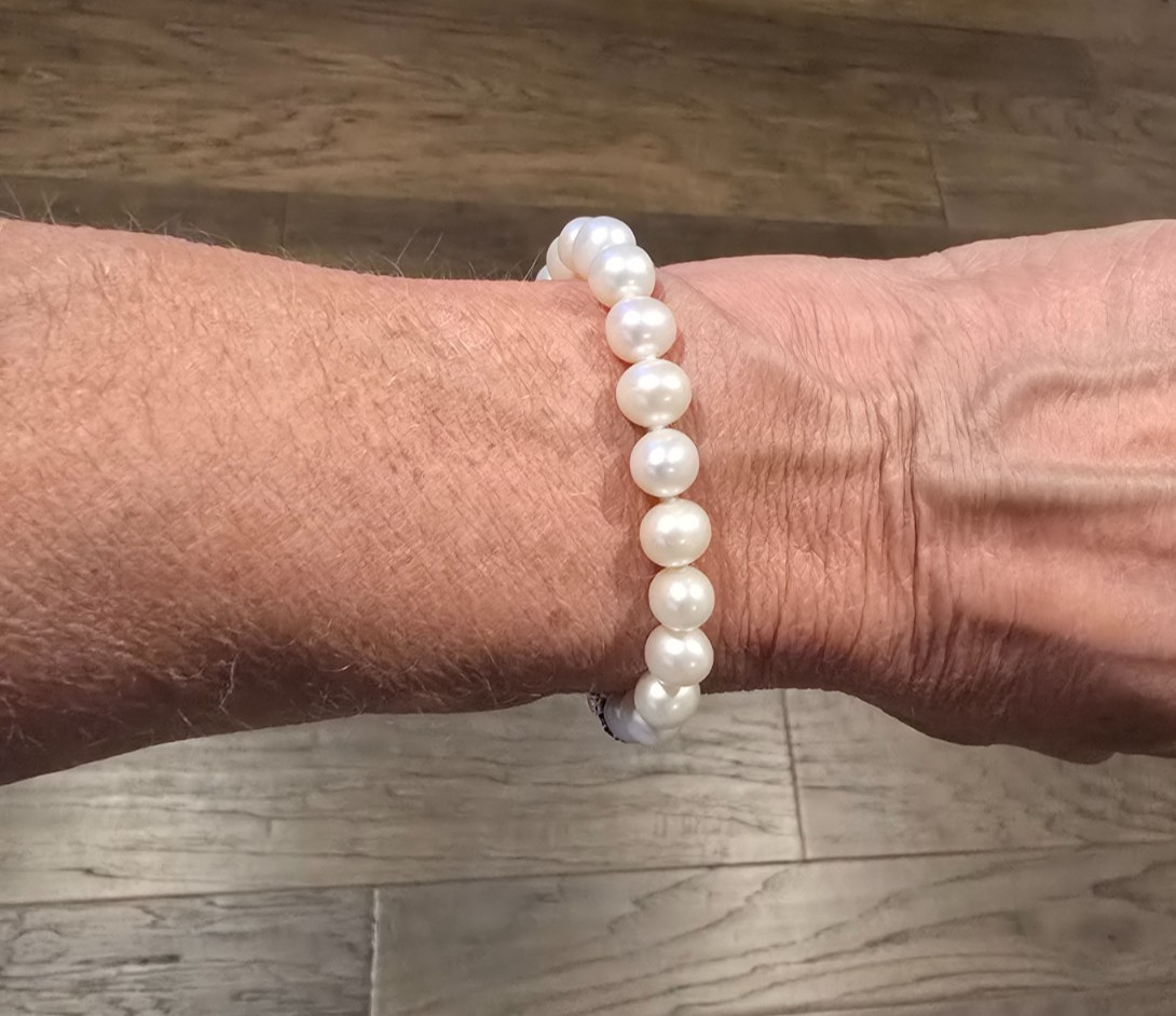 LAGOS Luna Pearl Strand Sterling Silver Bracelet w Box & Storage Pouch — 7.5″