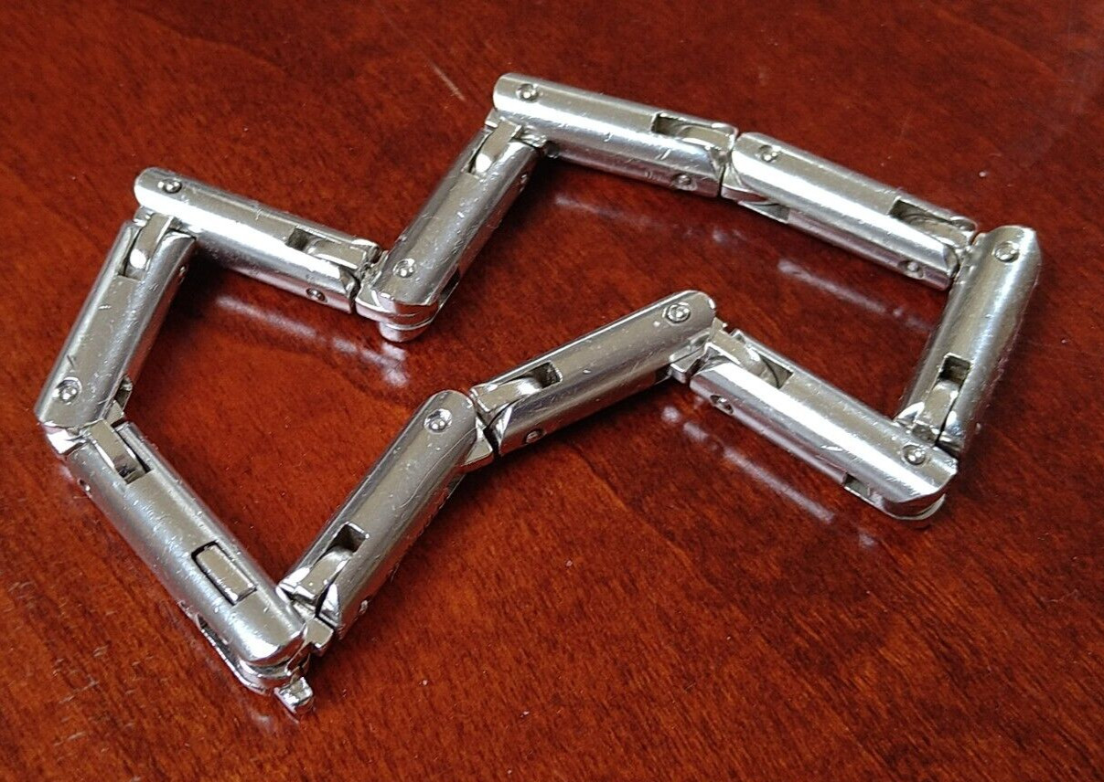Plodowski Kinetic Brutalist Sterling Silver Engineering Architectural Bracelet