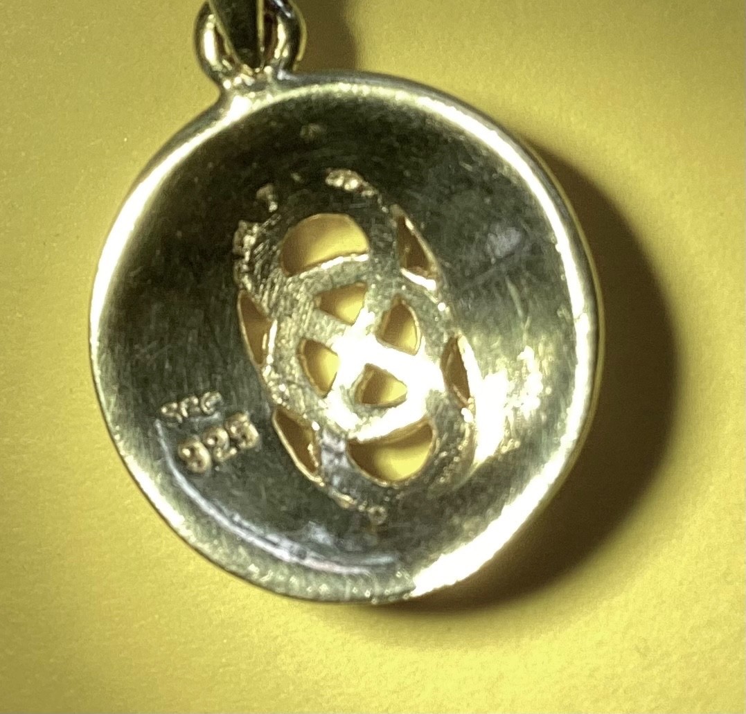 Matte & Polished Finish Silver Celtic Design Pendant