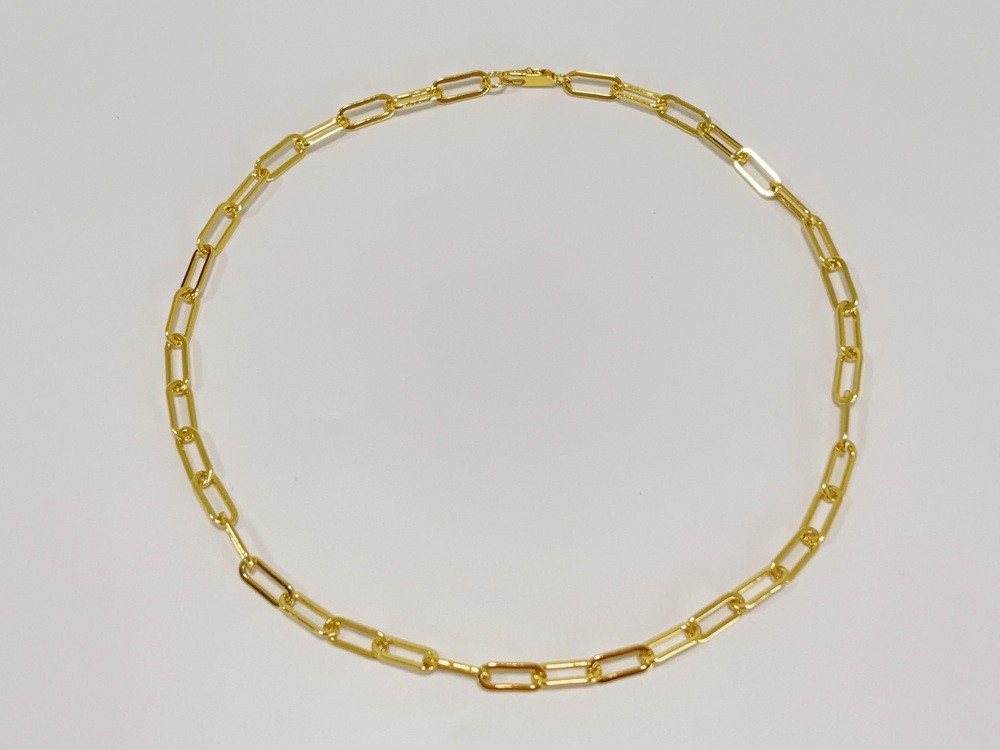 18k Yellow Gold 7mm Paperclip Chain Dainty Link Necklace Womens Mens 22″- 28″