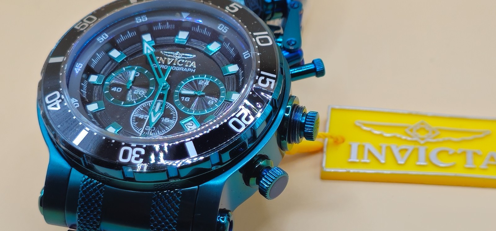 50765 – Invicta Coalition Forces Men 52mm Stainless Steel Green Black dial VD53