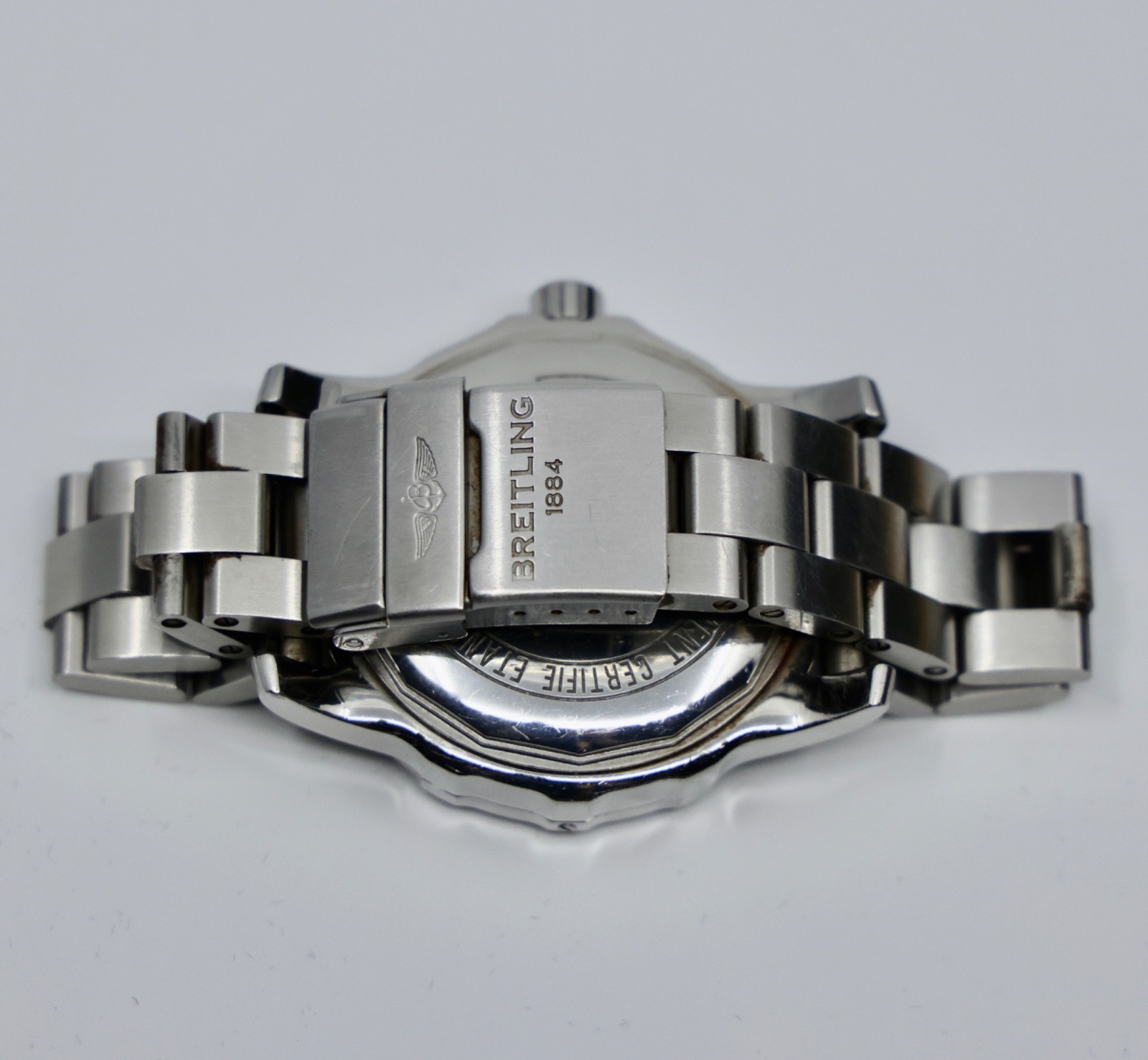 Breitling Colt 44 mm Blue Quartz Men’s Watch A74387 Stainless Band
