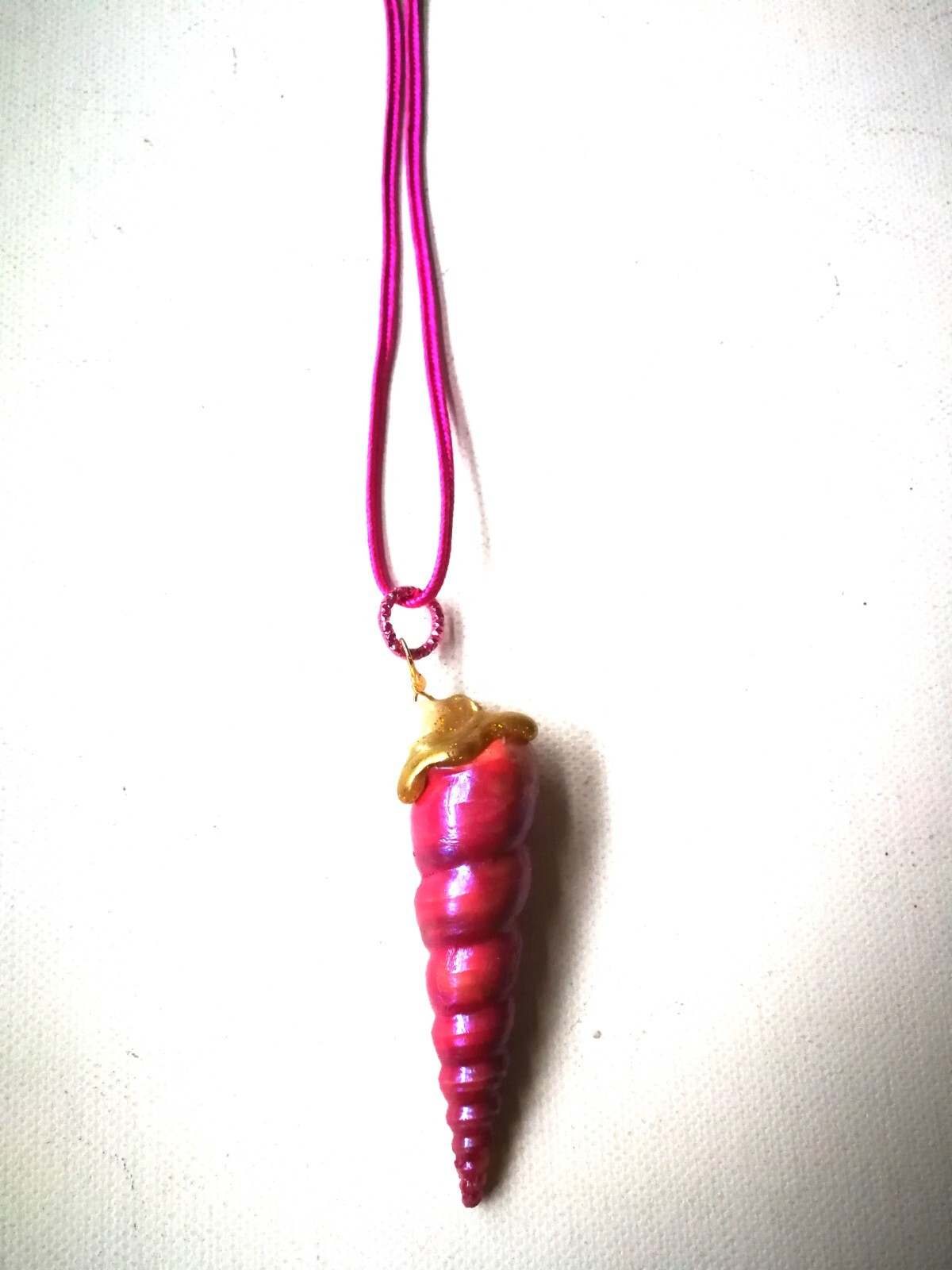 Pink Unicorn Horn Spirit Guide Magic Sea Puka Shell Pearl Charm Jewelry Fantasy