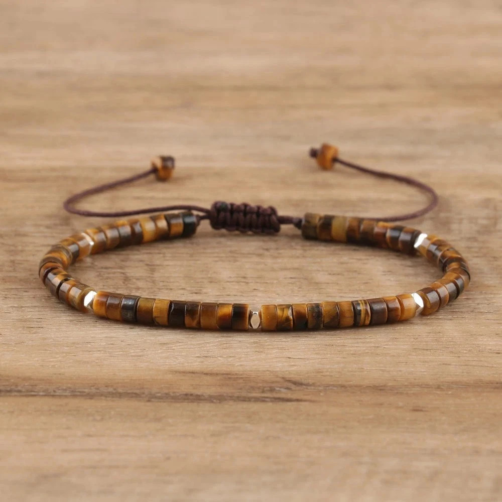 Men’s Healing Energy Tiger Eye Hematite Bracelet Jewelry Strength Grounding Gift