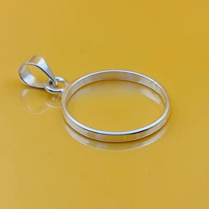 925 Sterling Silver 8mm Round Open Bezel Pendant Blank Handmade Jewelry Making