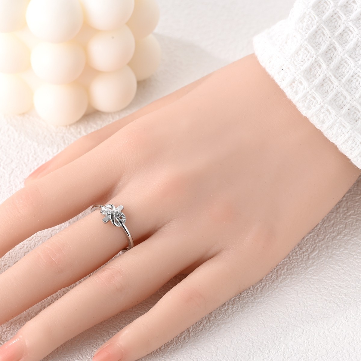 LAZA Infinite Cross 925 Sterling Silver Finger Ring AAA Zircon Gift for Her