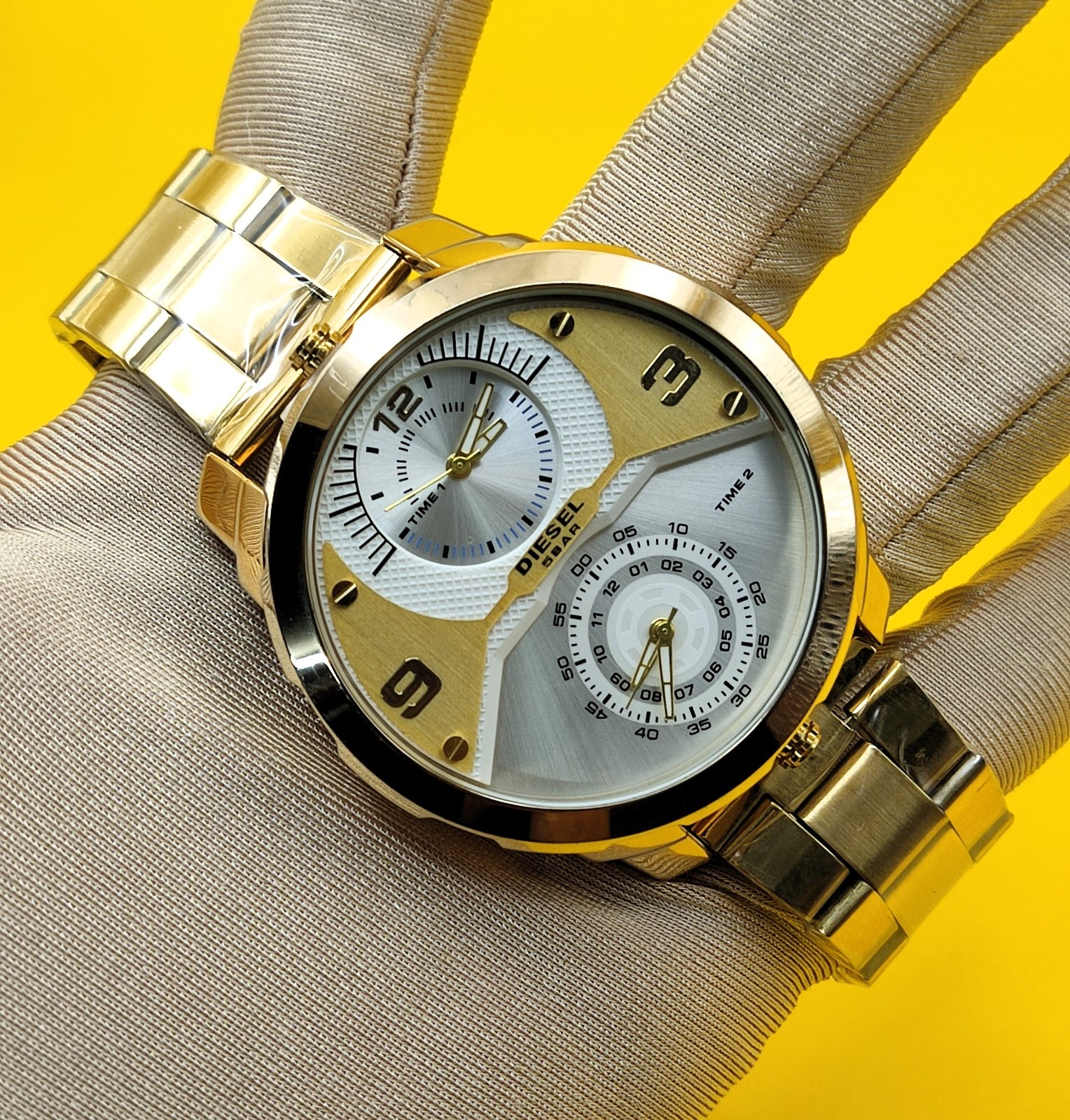 #Refurbished Diesel Only The Brave 5 Bar Dual Time Analog Men’s Wrist Watch