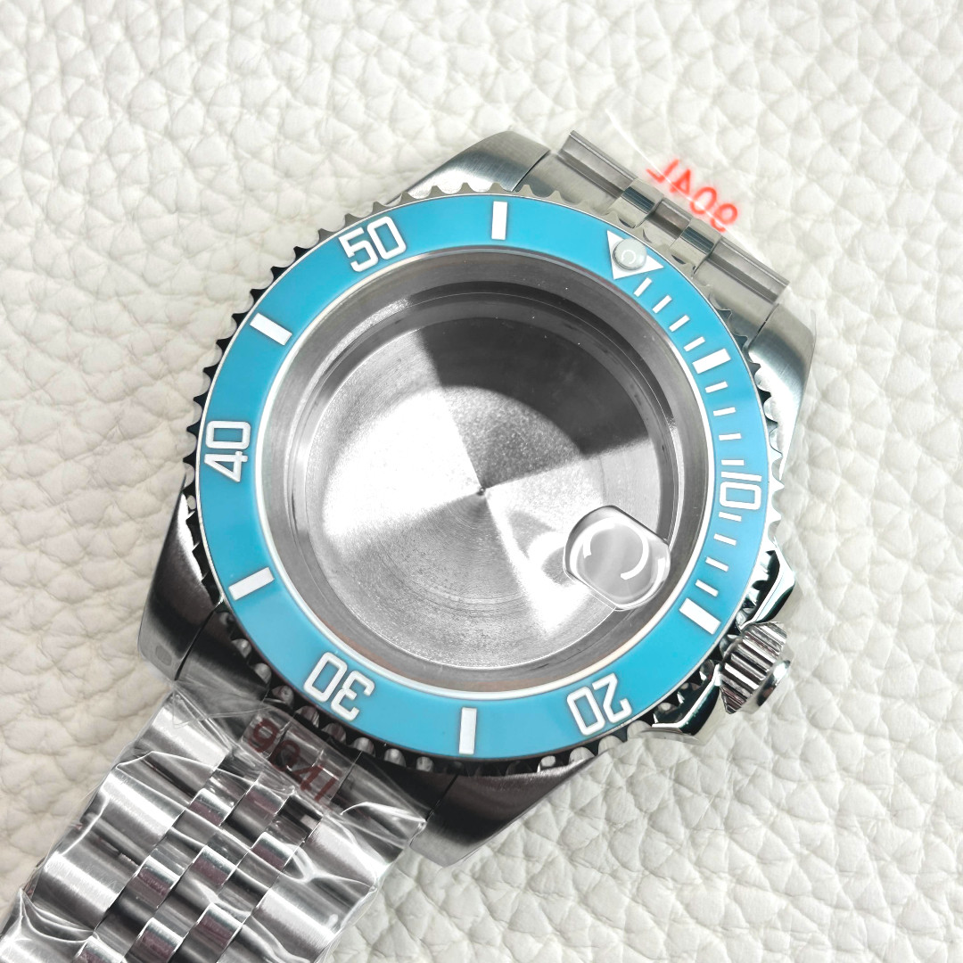 40MM Brushed Watch Case Ceramic Bezel Sapphire Glass fit NH35 NH36 movement Mod