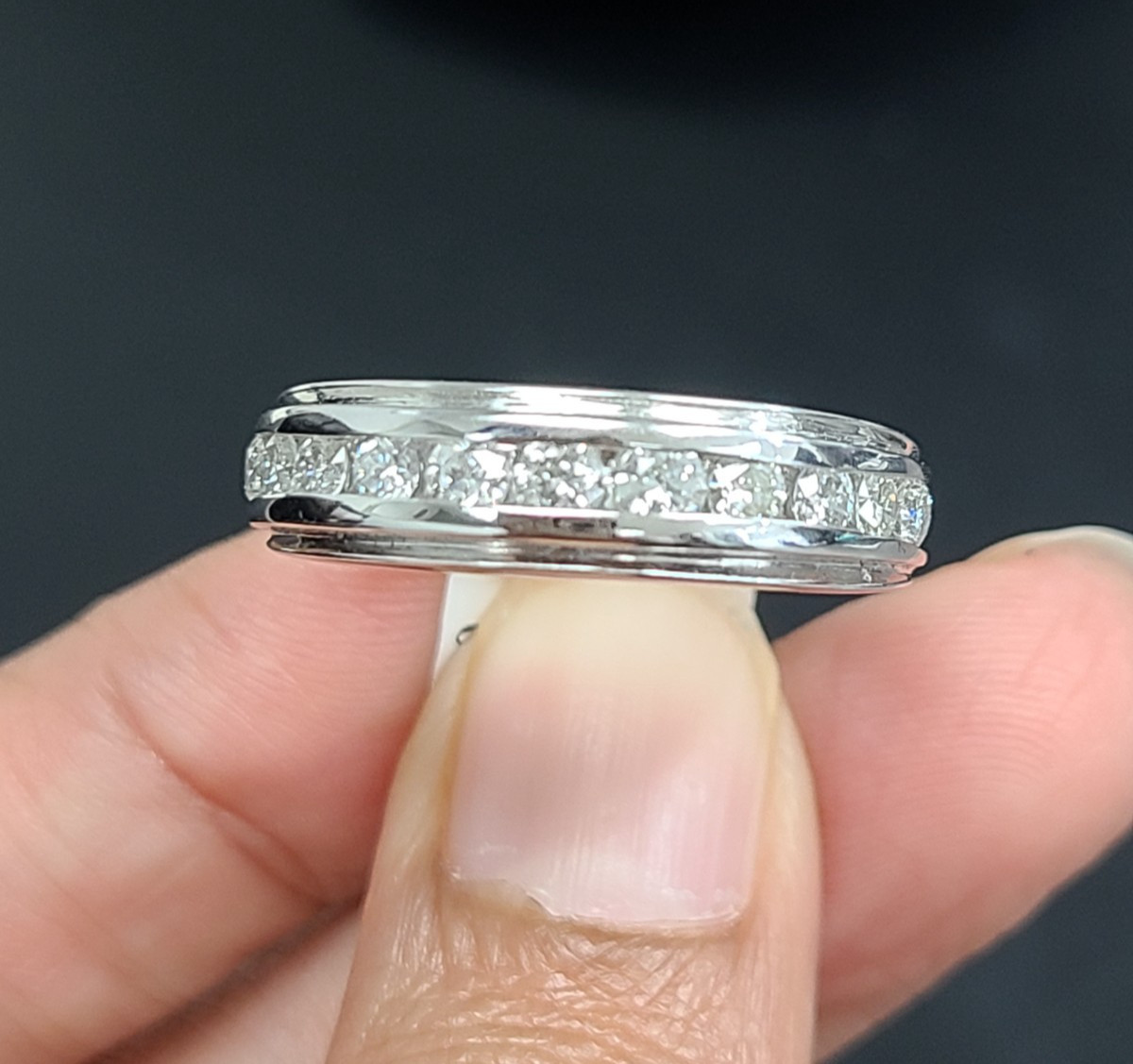 DEAL! 1.00CT 100% NATURAL ROUND DIAMOND MEN’S WEDDING BAND RING 14KT GOLD 6.40MM