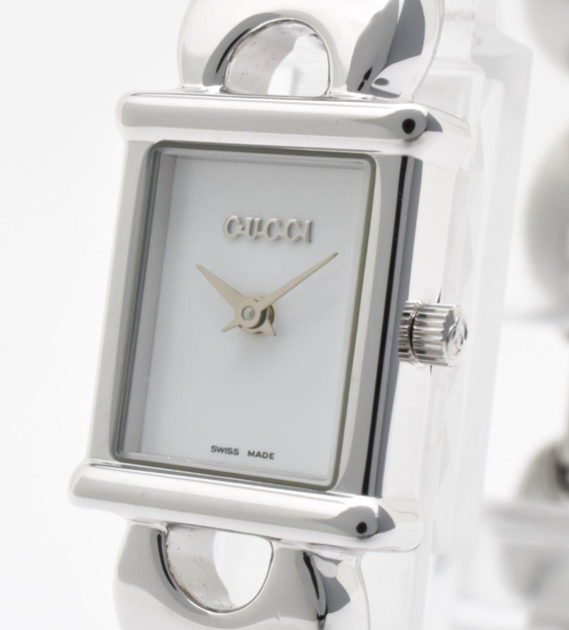 Vintage [NEAR MINT] Gucci 1800L Silver White Dial 18mm Quartz Women Watch JAPAN