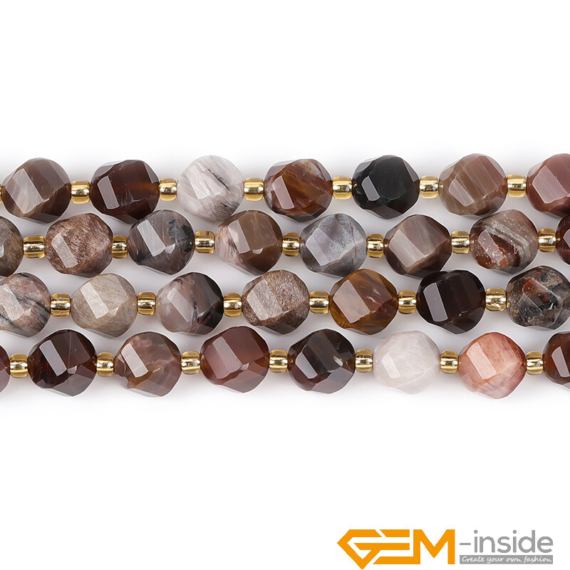 Natural Assorted Gemstone Twist Faceted Charms Loose Beads for Jewelry Making AU