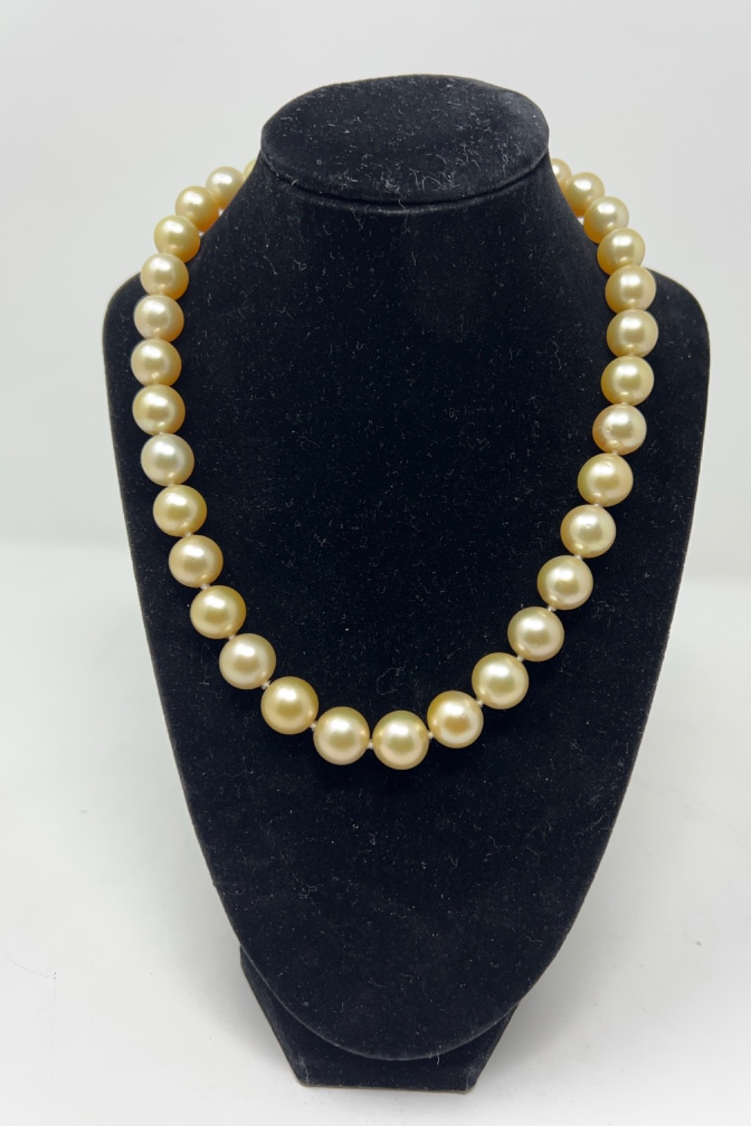 11.8-12.6mm Golden South Sea Pearl 14k Yellow Gold Strand 18″ – 90g