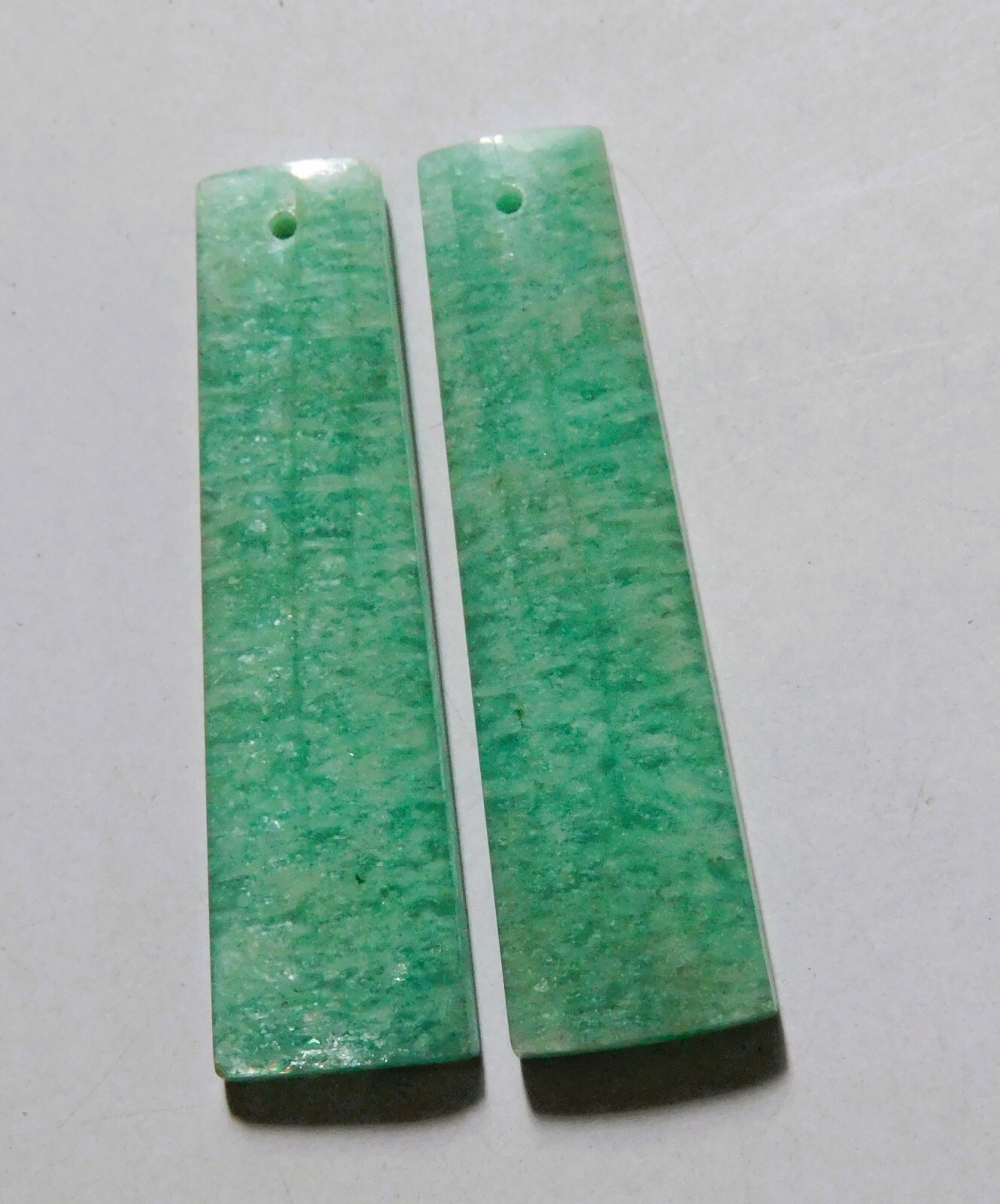 34.15 Cts Natural Amazonite Drilled Cabochon Match Pair Gemstone 42X11.5MM 29