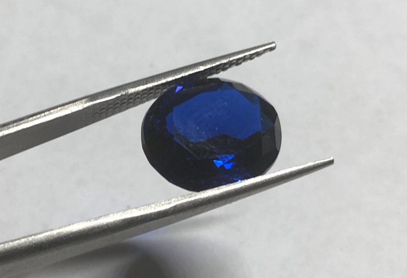 Synthetic Lab Created Spinel Blue Sapphire 14mm x 12mm Oval Loose Stone
