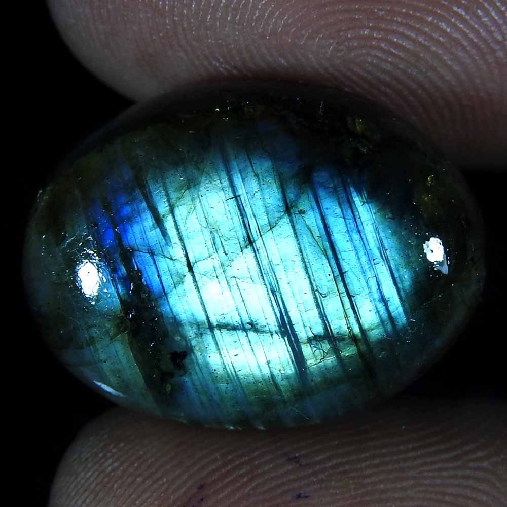22.65 Ct Natural Blue Power Labradorite Oval Cabochon Loose Gemstone