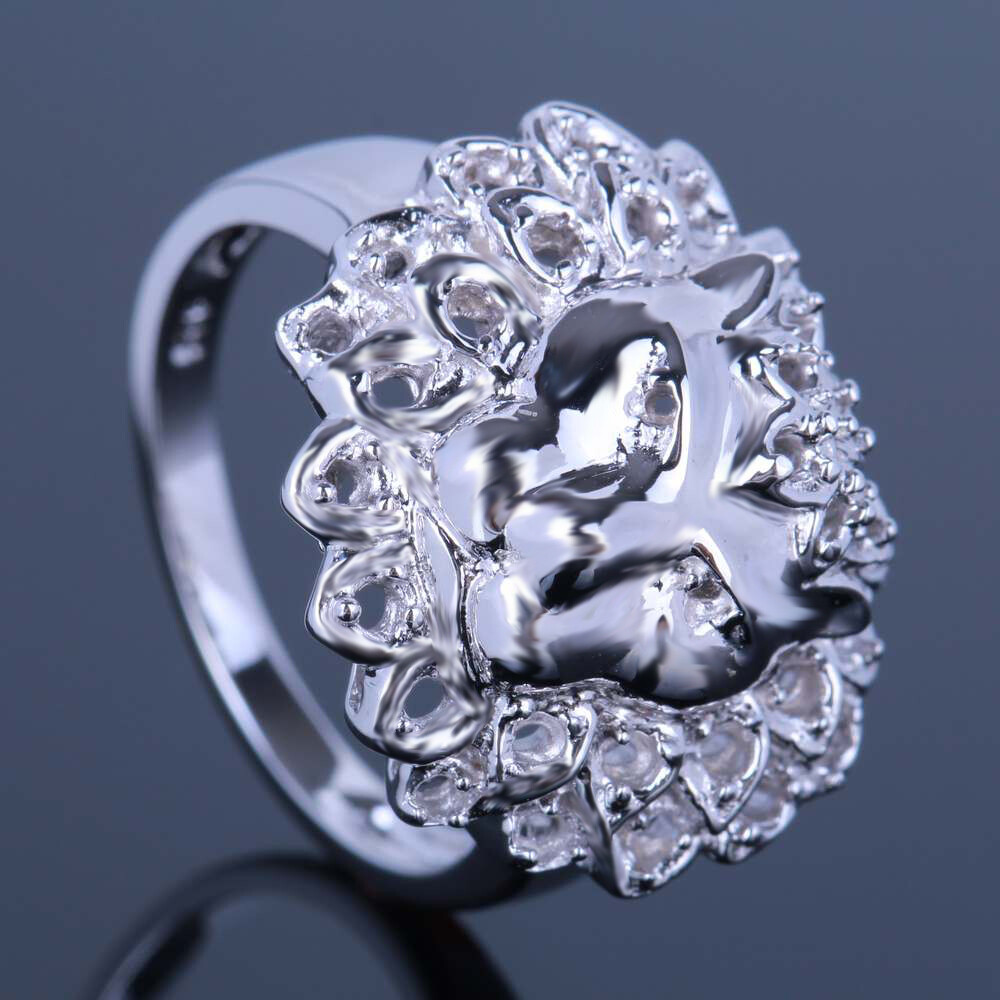 Silver 925 Mens Unique Jewelry Lion Head Prong Tension Setting Semi Mount Ring