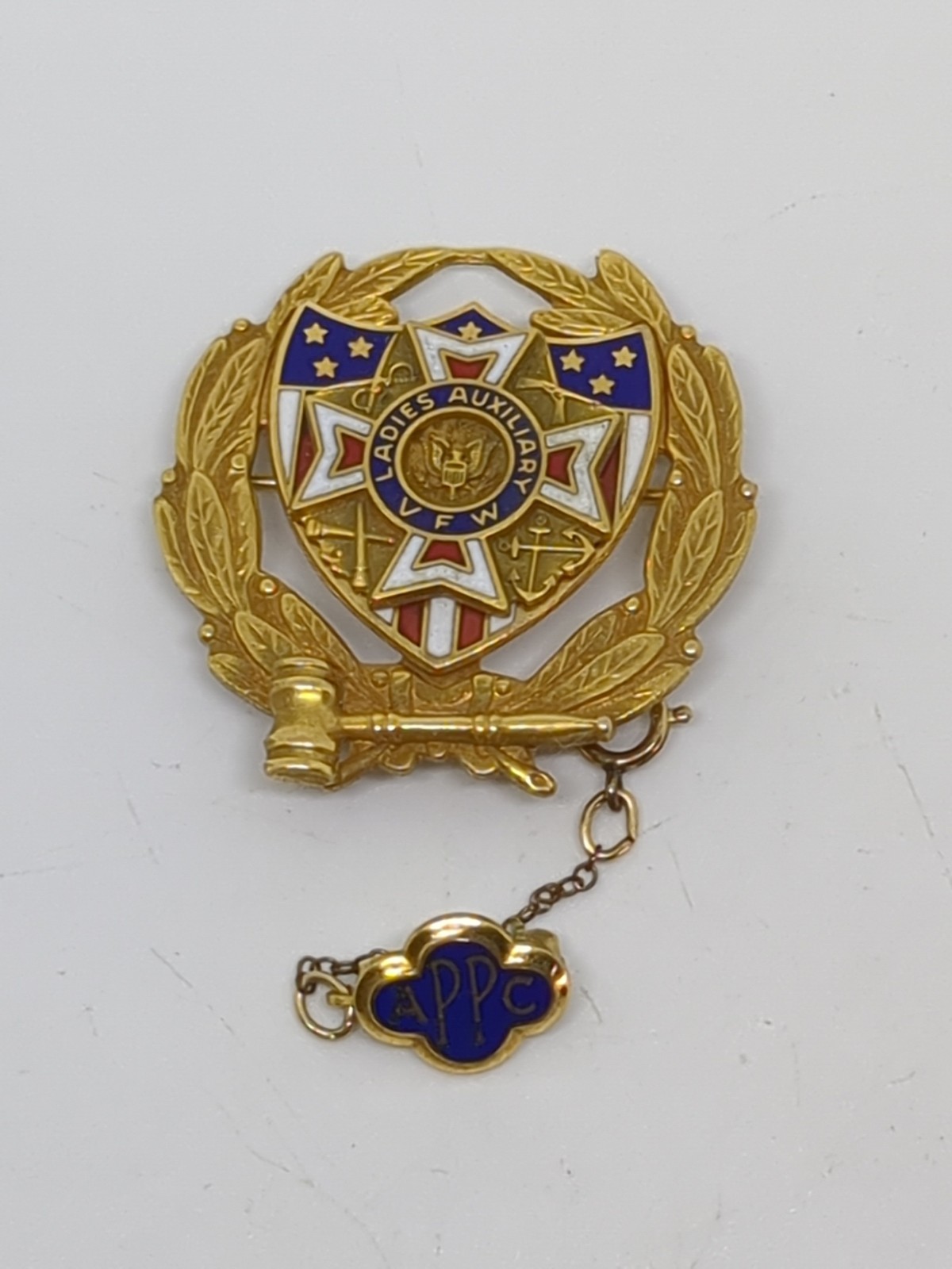 Vintage 1/5 10k Gold Filled GF Ladies Auxiliary VFW Brooch