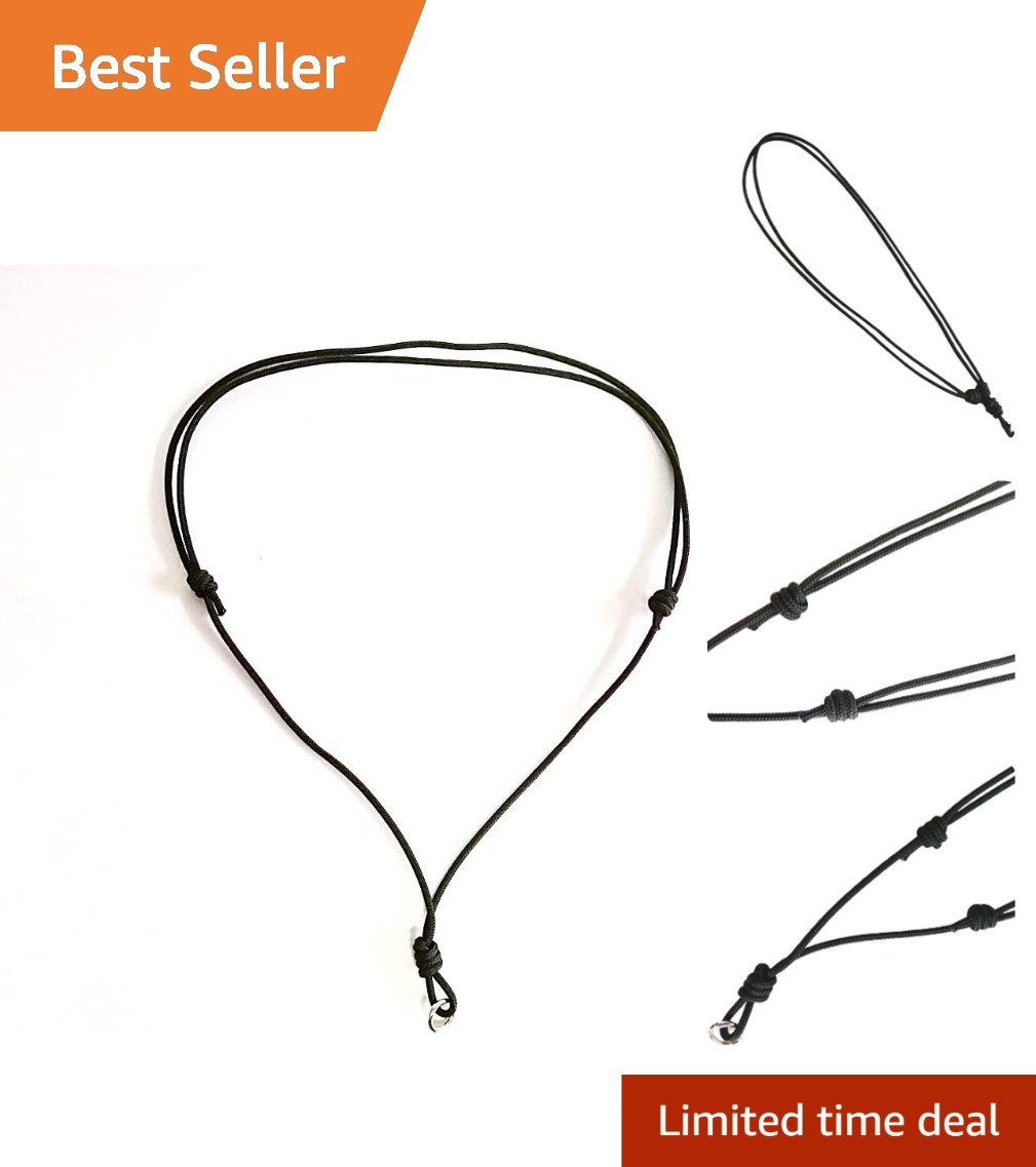 Handmade Black Umbrella Rope Necklace Set – Adjustable for Men and Women