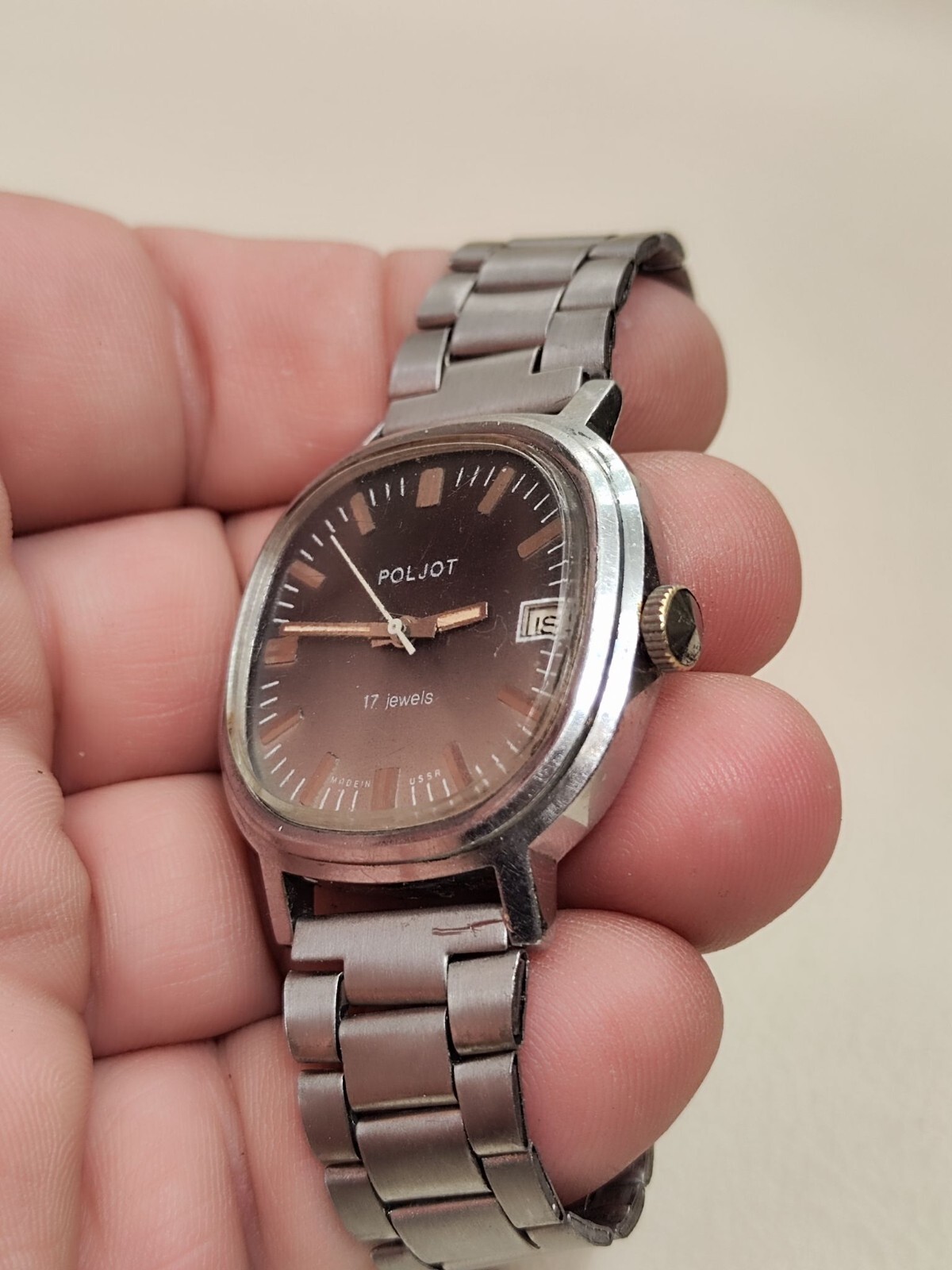 Rare Vintage Russian Wristwatch Poljot 2614.2H 17 Jewels